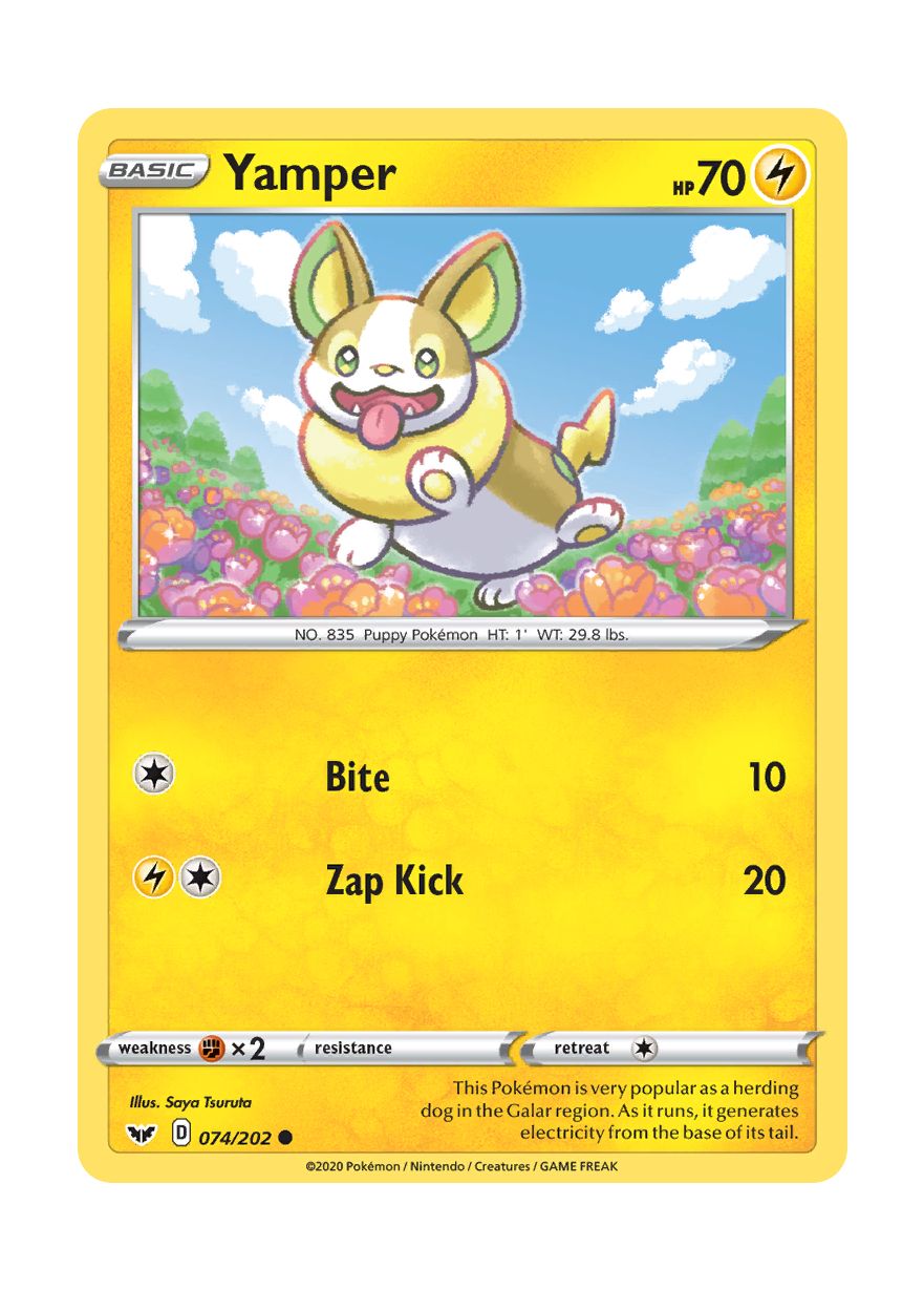 Yamper - Reverse Holo (074/202) - Sword & Shield