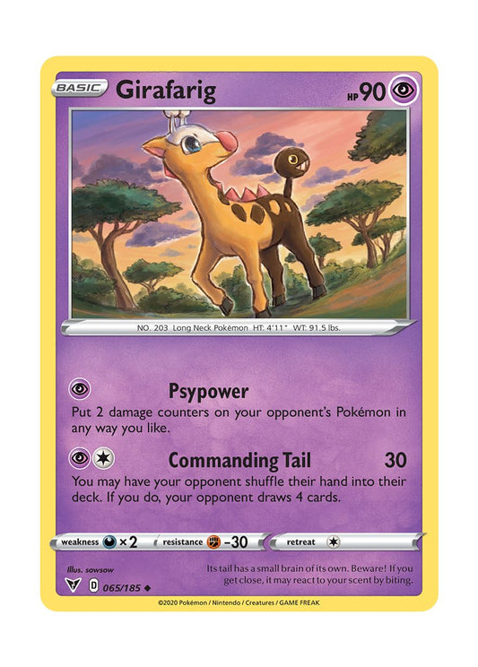 Girafarig - Reverse Holo (065/185) - Vivid Voltage