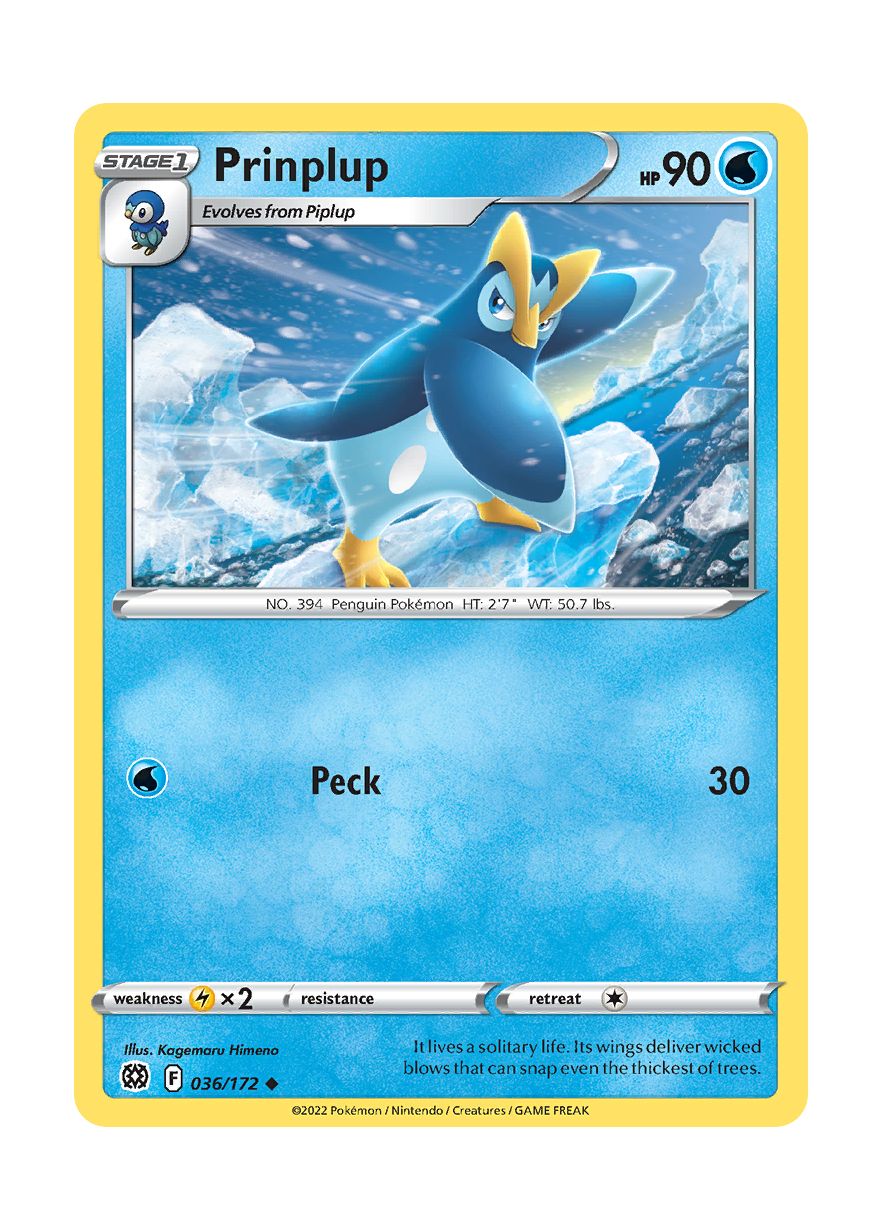 Prinplup - Reverse Holo (036/172) - Brilliant Stars