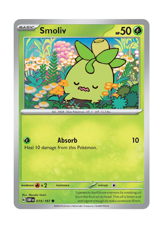 Smoliv - Reverse Holo (019/197) - Obsidian Flames
