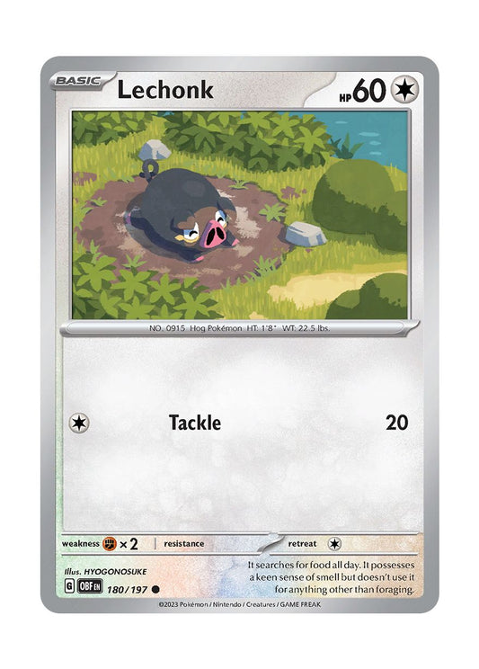 Lechonk - Reverse Holo (180/197) - Obsidian Flames