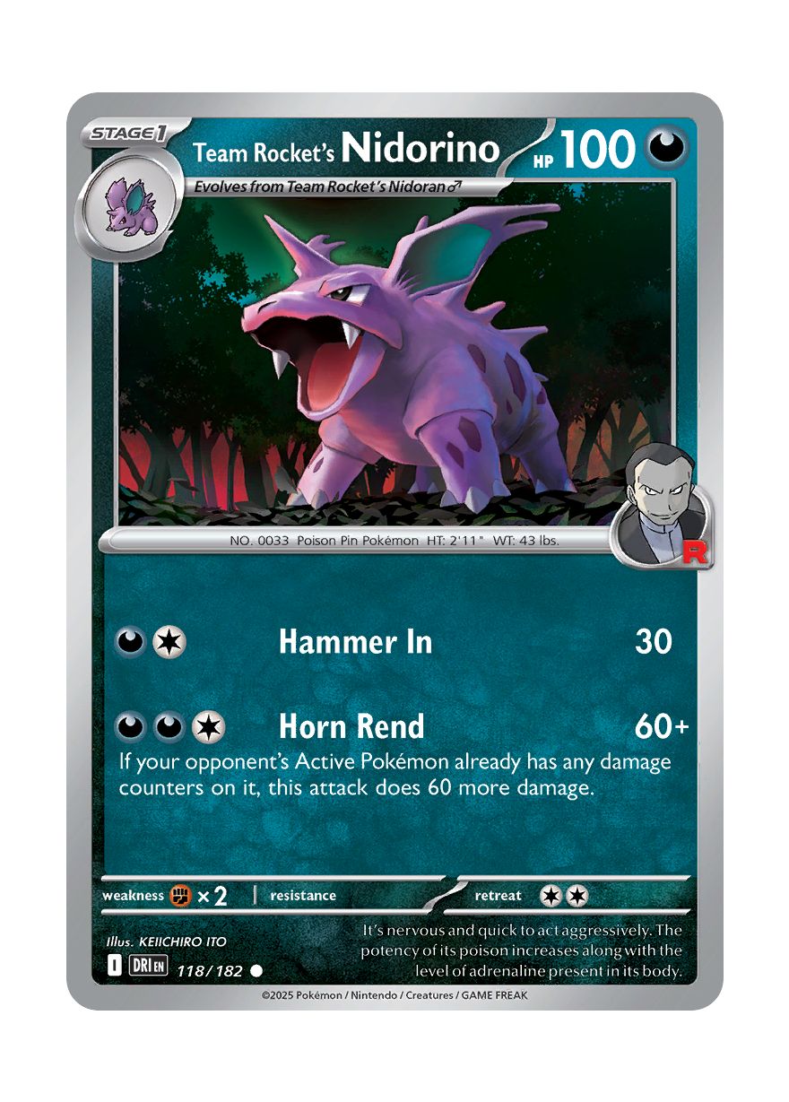 Team Rocket's Nidorino (118/182) - Destined Rivals