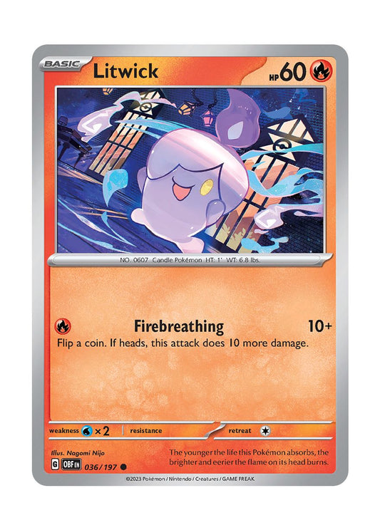 Litwick - Reverse Holo (036/197) - Obsidian Flames