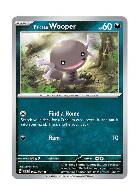Paldean Wooper - Reverse Holo (058/91) - Paldean Fates