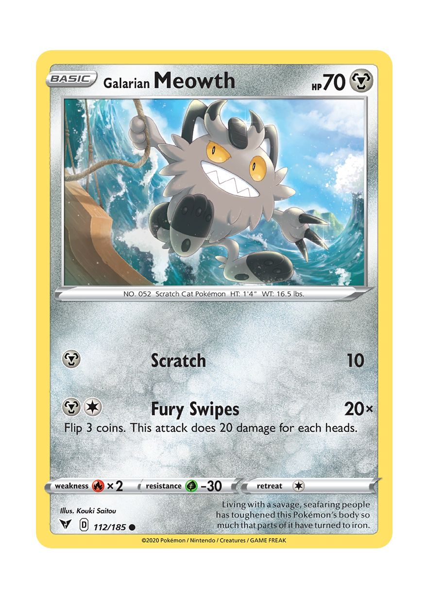 Galarian Meowth - Reverse Holo (112/185) - Vivid Voltage