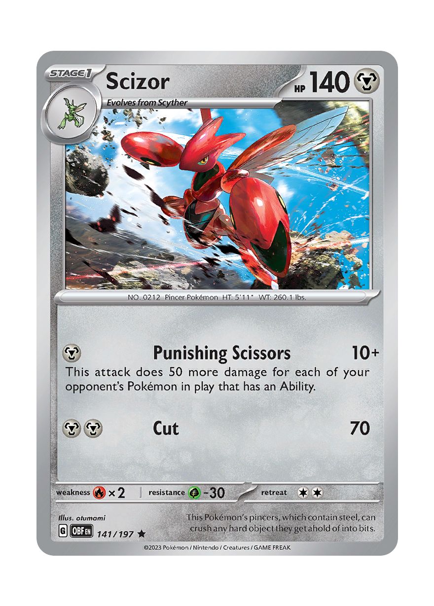 Scizor - Reverse Holo (141/197) - Obsidian Flames