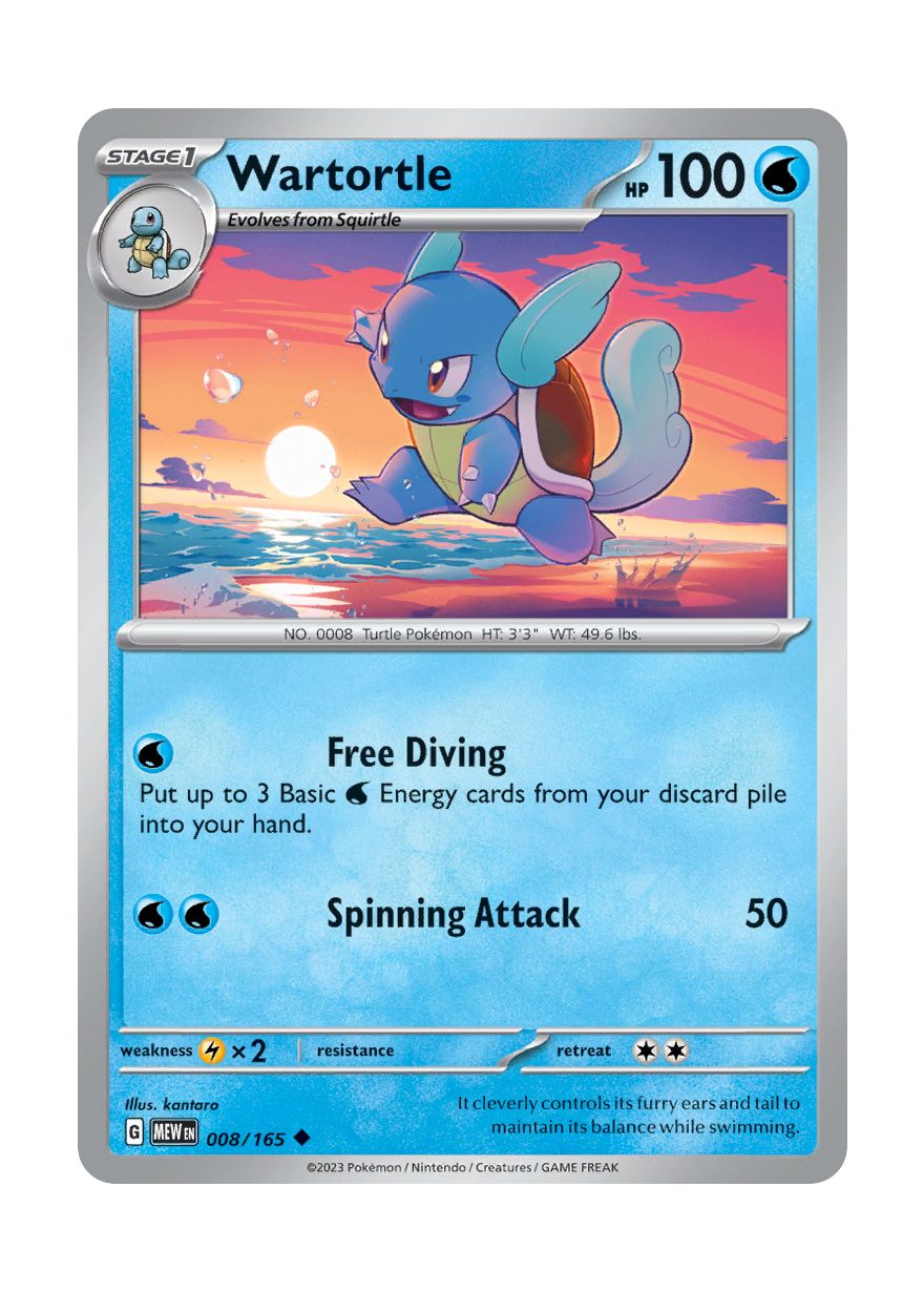 Wartortle - Reverse Holo (008/165) - 151