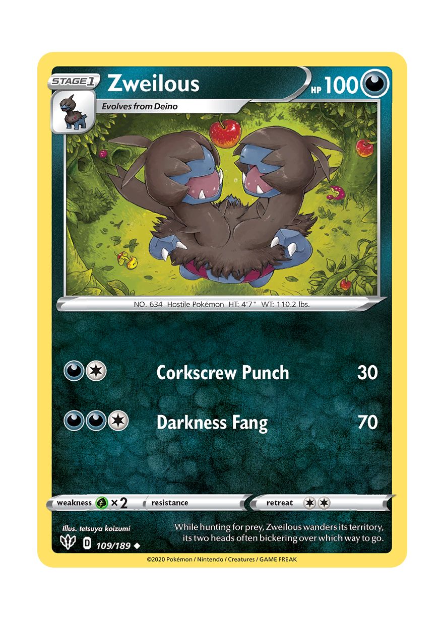 Zweilous - Reverse Holo (109/189) - Darkness Ablaze