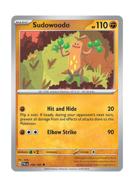 Sudowoodo - Reverse Holo (109/193) - Paldea Evolved