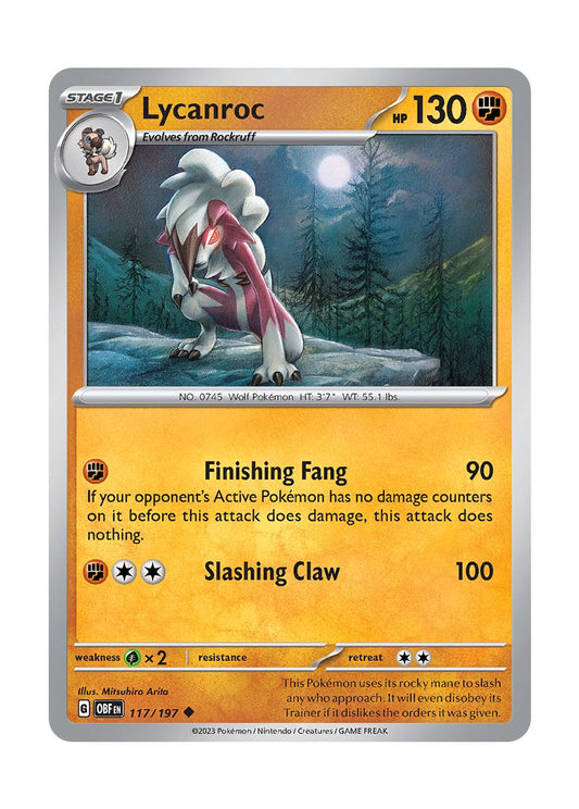 Lycanroc - Reverse Holo (117/197) - Obsidian Flames
