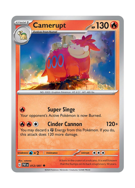 Camerupt - Reverse Holo (012/91) - Paldean Fates