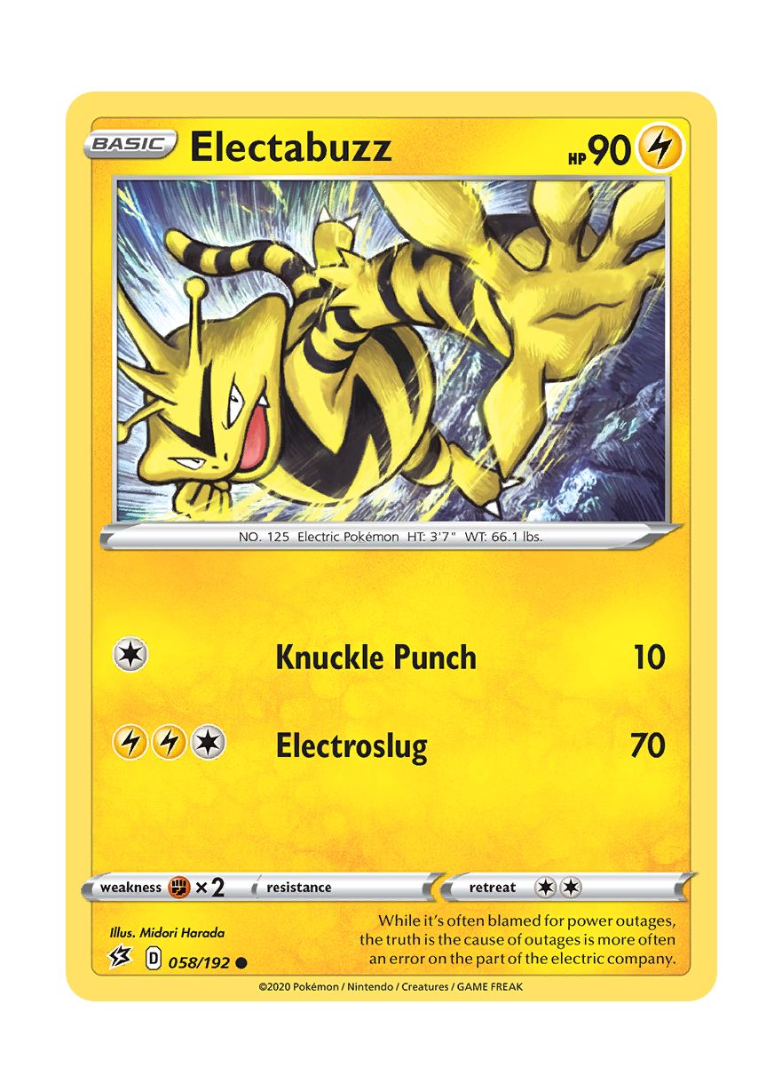 Electabuzz - Reverse Holo (058/192) - Rebel Clash