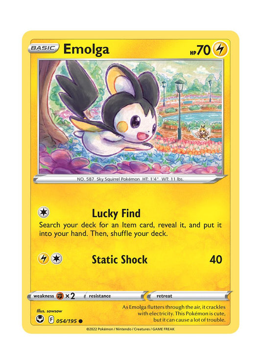 Emolga - Reverse Holo (054/195) - Silver Tempest