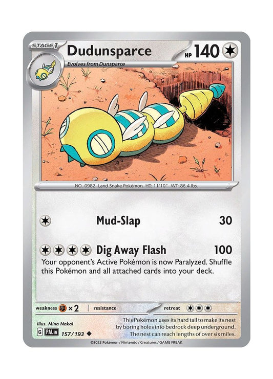 Dudunsparce - Reverse Holo (157/193) - Paldea Evolved