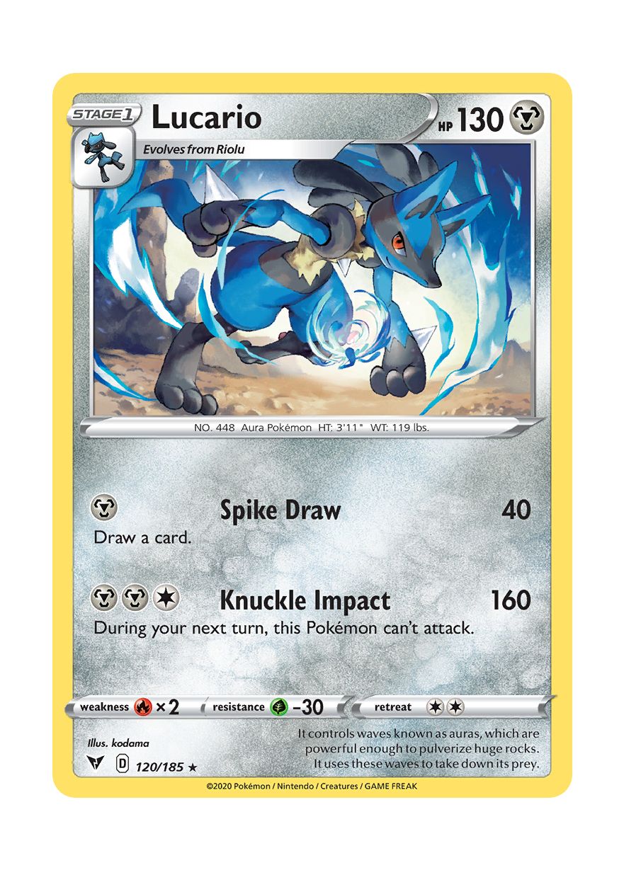 Lucario - Reverse Holo (120/185) - Vivid Voltage