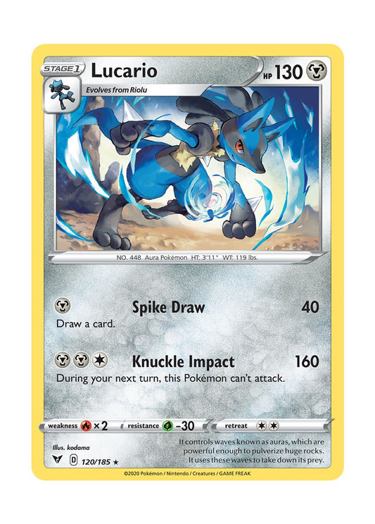 Lucario - Reverse Holo (120/185) - Vivid Voltage