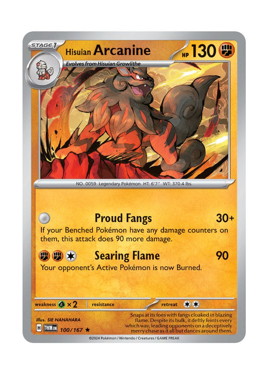 Hisuian Arcanine - Reverse Holo (100/167) - Twilight Masquerade
