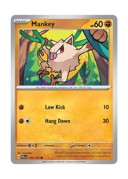 Mankey - Reverse Holo (106/193) - Paldea Evolved