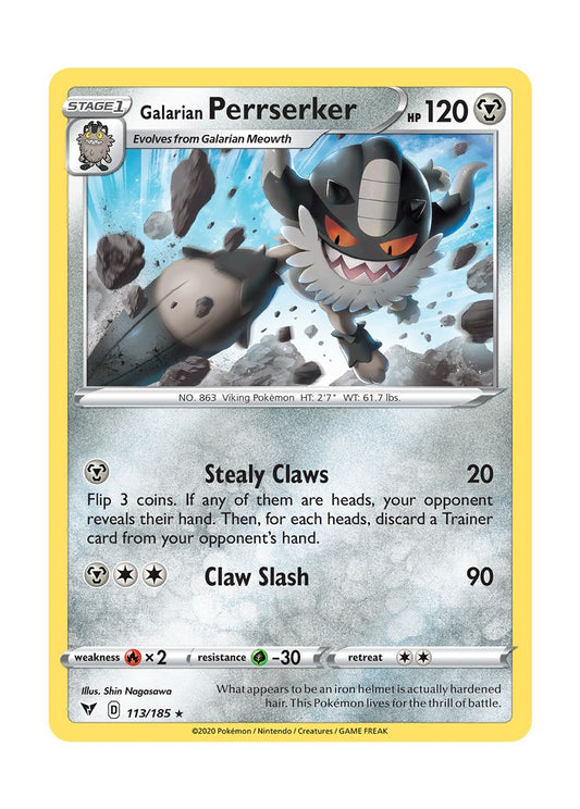 Galarian Perrserker - Reverse Holo (113/185) - Vivid Voltage