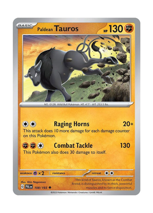 Paldean Tauros - Reverse Holo (108/193) - Paldea Evolved