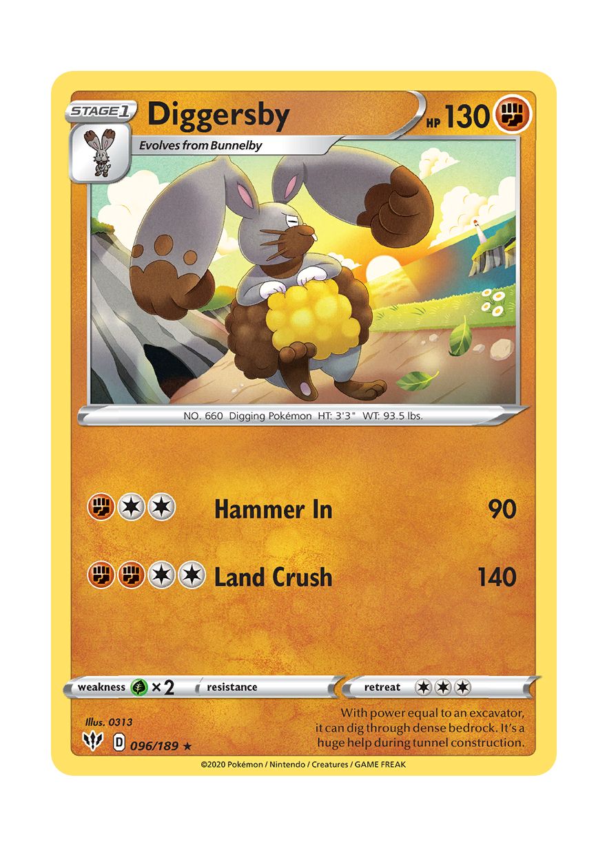 Diggersby - Reverse Holo (096/189) - Darkness Ablaze