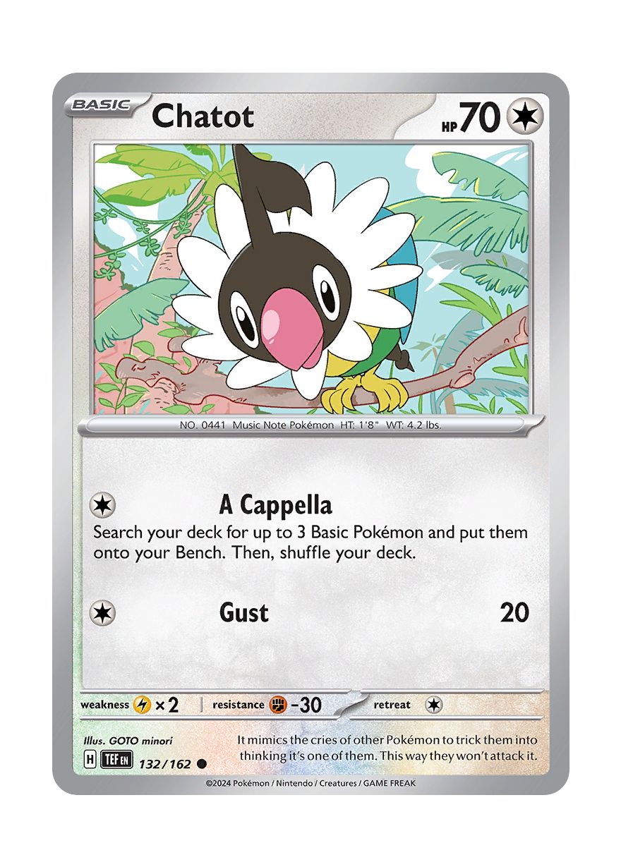 Chatot - Reverse Holo (132/162) - Temporal Forces