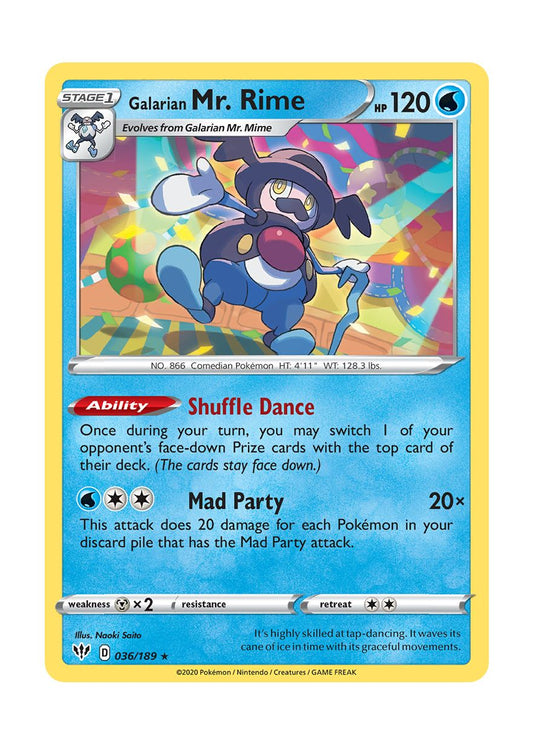 Galarian Mr. Rime - Reverse Holo (036/189) - Darkness Ablaze