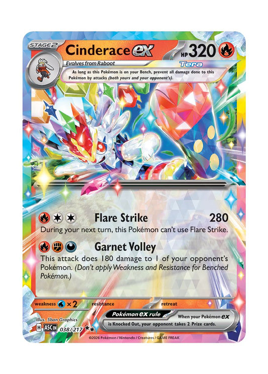Cinderace ex (038/217) - Ascended Heroes
