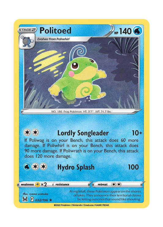 Politoed - Reverse Holo (032/196) - Lost Origin
