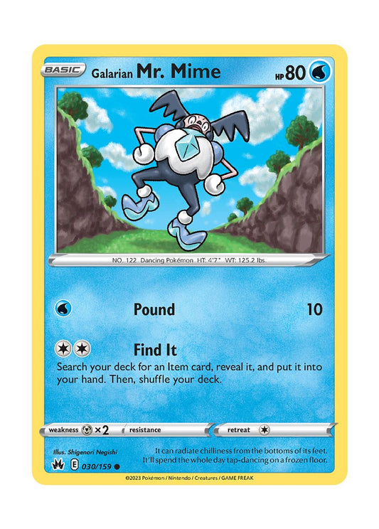 Galarian Mr. Mime - Reverse Holo (030/159) - Crown Zenith