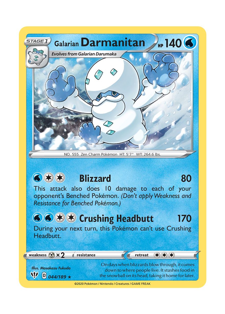Galarian Darmanitan - Reverse Holo (044/189) - Darkness Ablaze