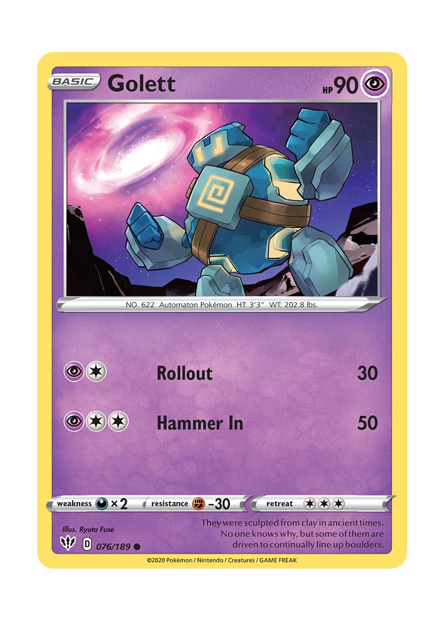 Golett - Reverse Holo (076/189) - Darkness Ablaze