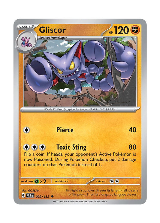 Gliscor - Reverse Holo (092/182) - Paradox Rift