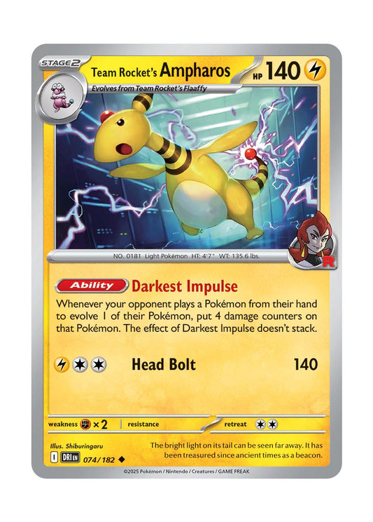 Team Rocket's Ampharos (074/182) - Destined Rivals