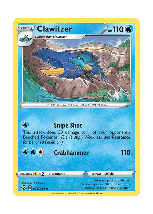Clawitzer - Reverse Holo (075/264) - Fusion Strike