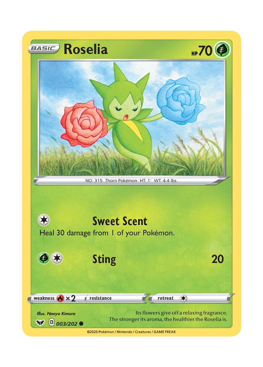 Roselia - Reverse Holo (003/202) - Sword & Shield