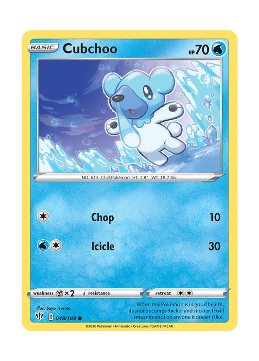 Cubchoo - Reverse Holo (048/189) - Darkness Ablaze