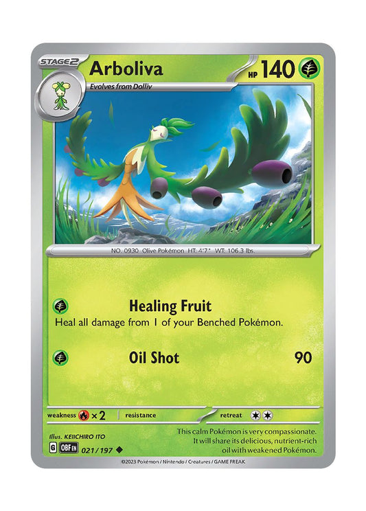 Arboliva - Reverse Holo (021/197) - Obsidian Flames