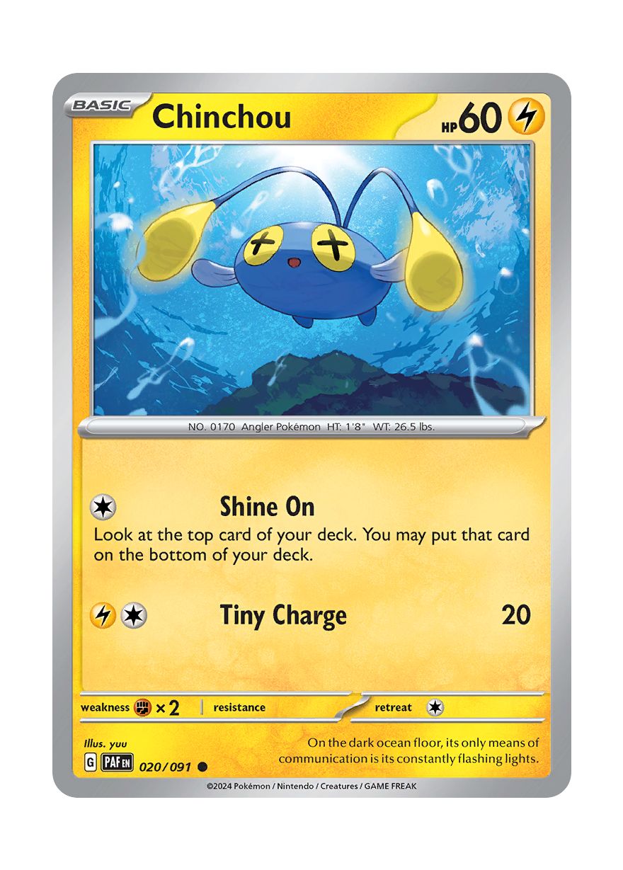 Chinchou - Reverse Holo (020/91) - Paldean Fates