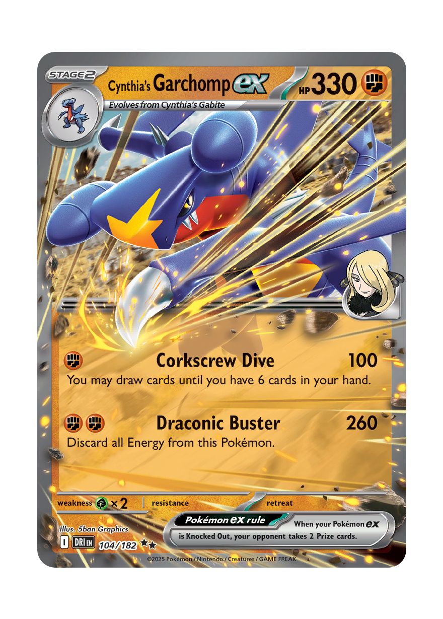Cynthia's Garchomp ex (104/182) - Destined Rivals