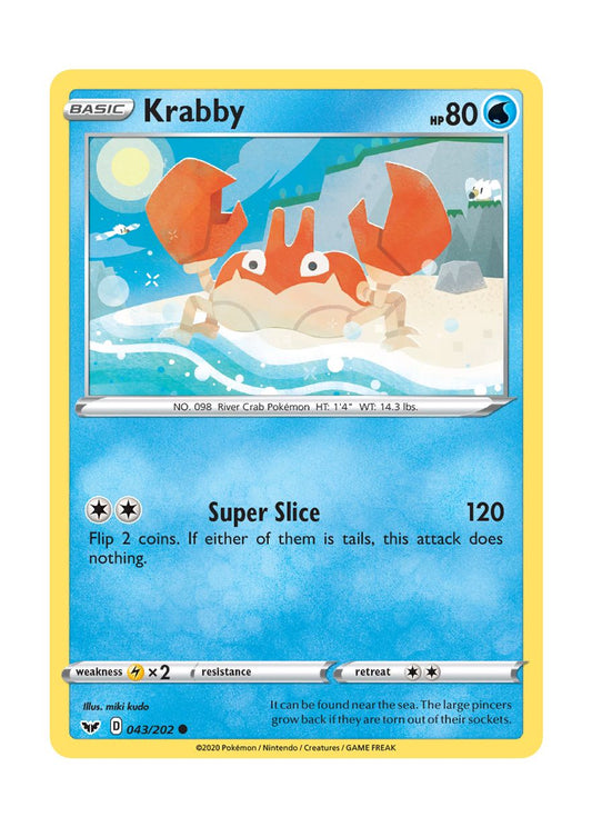 Krabby - Reverse Holo (043/202) - Sword & Shield