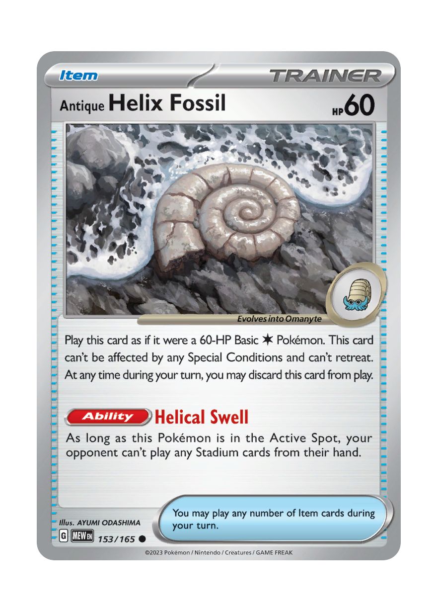 Antique Helix Fossil - Reverse Holo (153/165) - 151