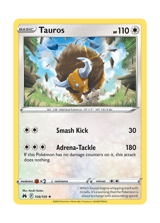 Tauros - Reverse Holo (106/159) - Crown Zenith