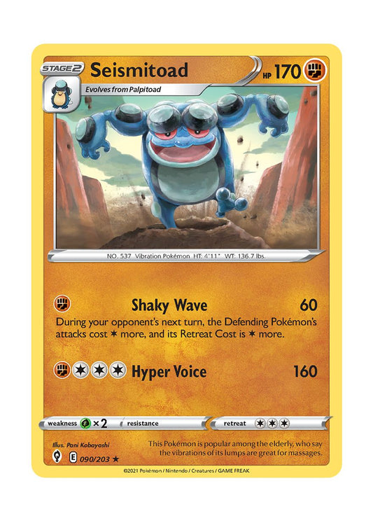 Seismitoad - Reverse Holo (090/203) - Evolving Skies