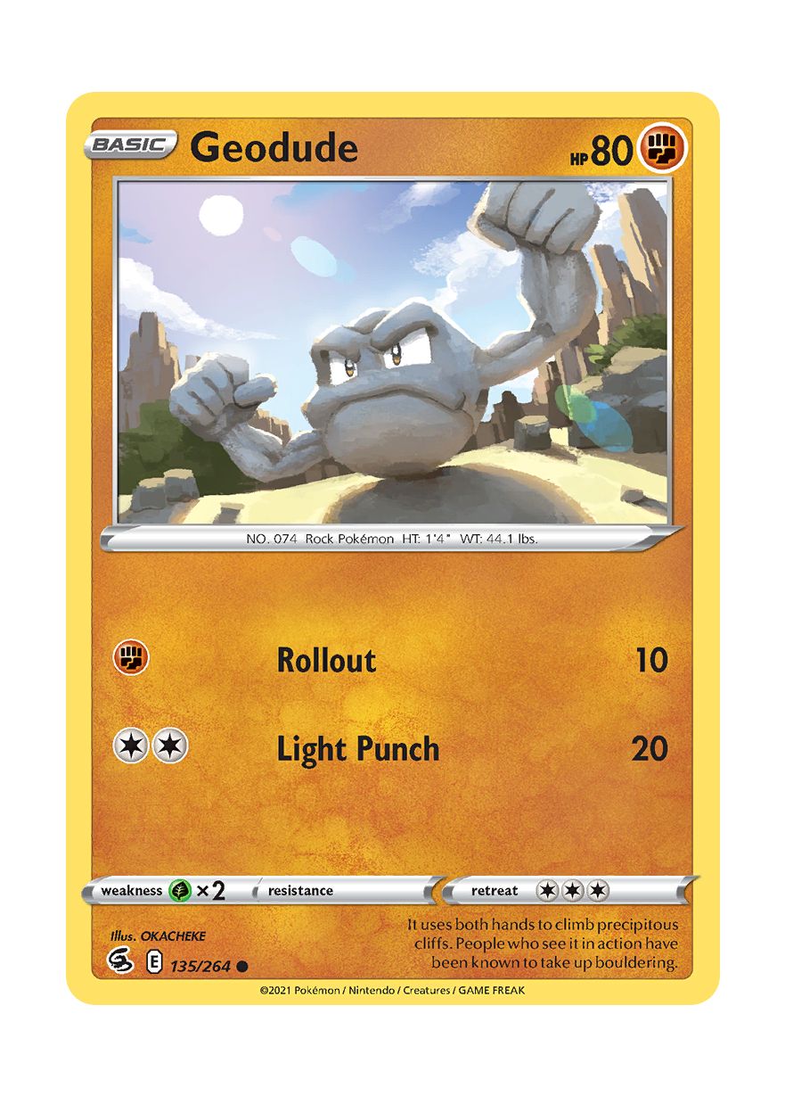 Geodude - Reverse Holo (135/264) - Fusion Strike