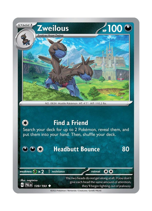 Zweilous - Reverse Holo (139/193) - Paldea Evolved
