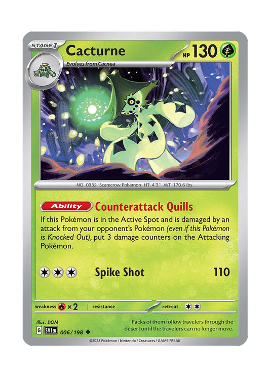 Cacturne - Reverse Holo (006/198) - Scarlet & Violet