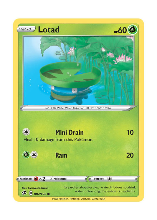 Lotad - Reverse Holo (007/192) - Rebel Clash