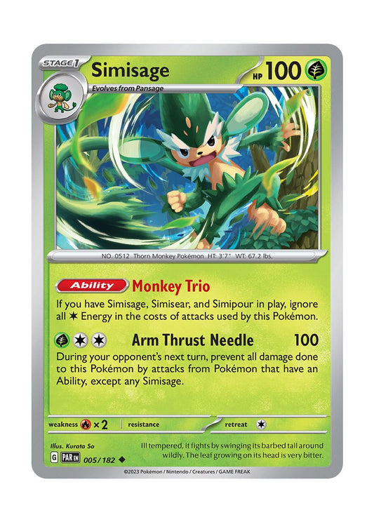 Simisage - Reverse Holo (005/182) - Paradox Rift