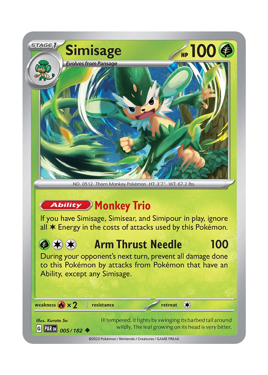 Simisage - Reverse Holo (005/182) - Paradox Rift